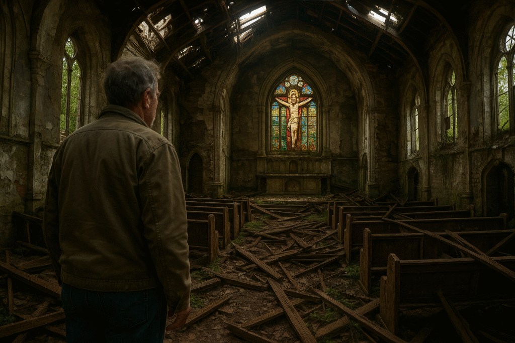 Él volvió a su pueblo después de treinta años, y lo que encontró en la vieja iglesia lo dejó sin aliento.