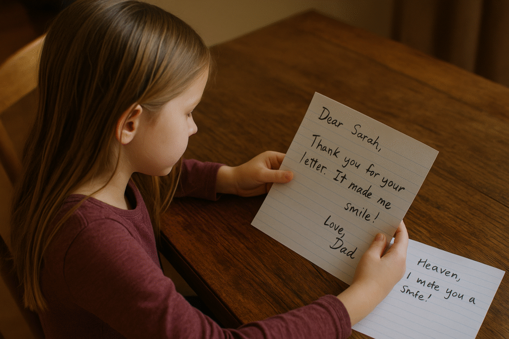 Una niña escribió una carta al cielo, y al día siguiente recibió una respuesta firmada por su padre.