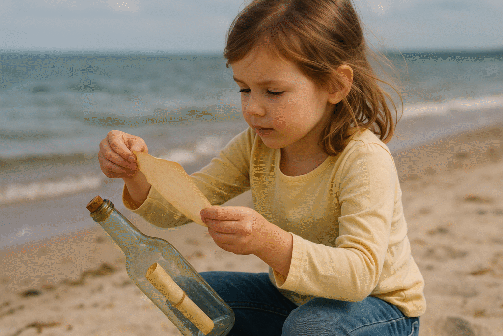 Un niño escondió una nota en una botella, y veinte años después, su hija la encontró en otra orilla.