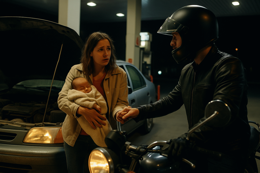 Una madre pidió gasolina fiada porque llevaba a su bebé enfermo al hospital.