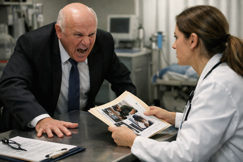 «¡Cállese o la expulso del hospital!» gritó el director, golpeando la mesa médica, sin saber que la doctora tenía pruebas capaces de destruir su prestigio profesional entero hoy.