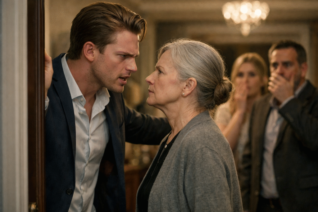 «¡No te metas! ¡Eres solo la cuidadora, no tienes voz aquí!» —gritó el heredero, cerrándole el paso—. Pero lo que ella respondió dejó la casa en un silencio incómodo… 😱😱😱