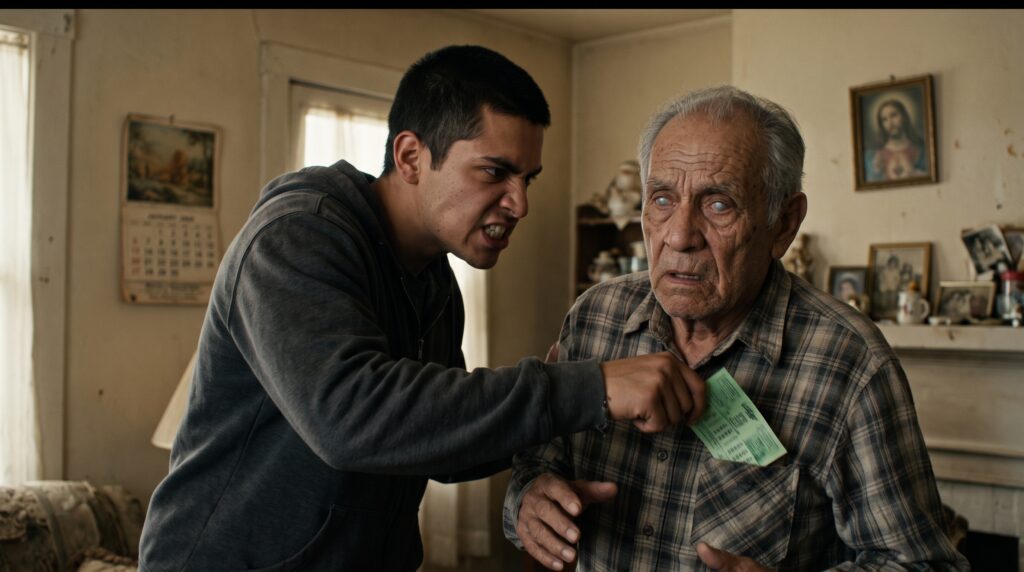 Le arrebató el boleto de lotería ganador de las manos a su abuelo ciego sin importarle nada, gritándole que era un viejo senil y que él iría a cobrar los dos millones esa misma tarde.